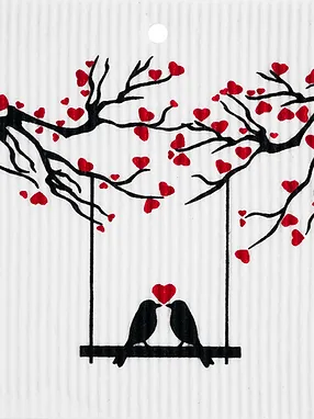 Swedish Wash Towel, Love Birds
