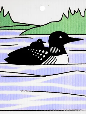 Swedish Wash Towel, Loon