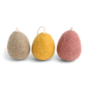 Danish Felt Eggs Ornament, Burnt Colors (set of 3)