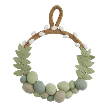 Danish Felt Easter Wreath, Green Eggs