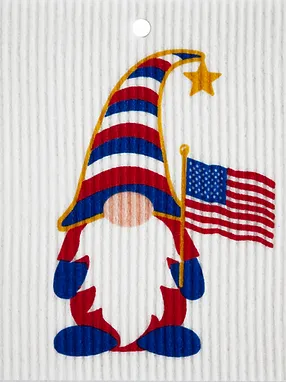 Swedish Wash Towel, Patriotic Gnome by Harry W. Smith