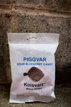 Kolsvart Piggvar Sour Blueberry Candy, Fresh Stock