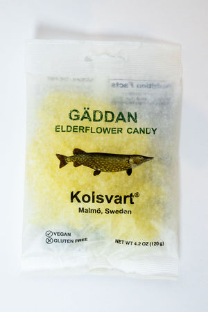 Kolsvart Gäddan Elderflower Candy