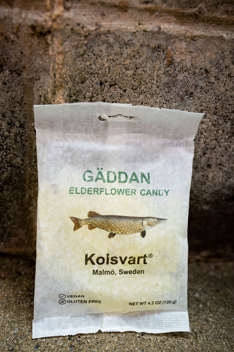 Kolsvart Gäddan Elderflower Candy