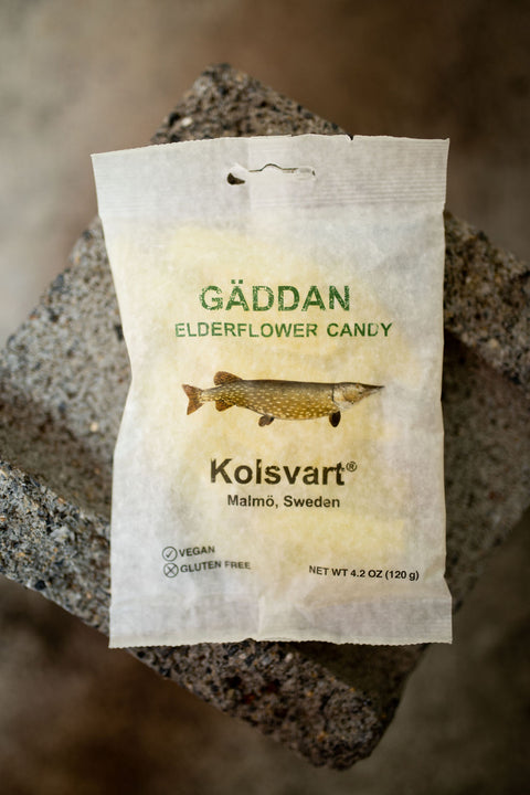 Kolsvart Gäddan Elderflower Candy