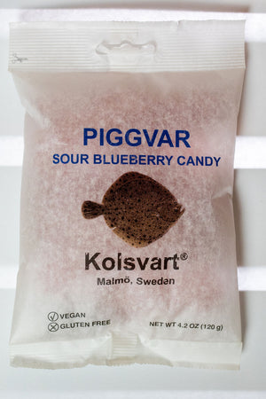 Kolsvart Piggvar Sour Blueberry Candy, Fresh Stock