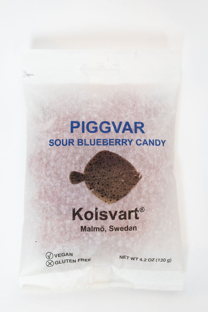Kolsvart Piggvar Sour Blueberry Candy, Fresh Stock