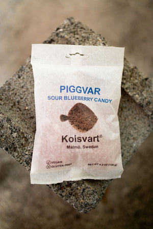Kolsvart Piggvar Sour Blueberry Candy, Fresh Stock