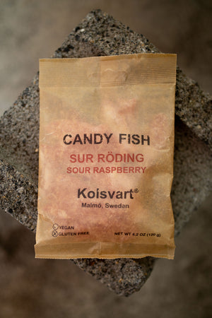 Kolsvart Candy Fish Sur (Sour) Röding Raspberry