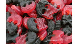 BUBS Hallon Lakritsskalle Mini (Mini Raspberry Licorice Skulls)