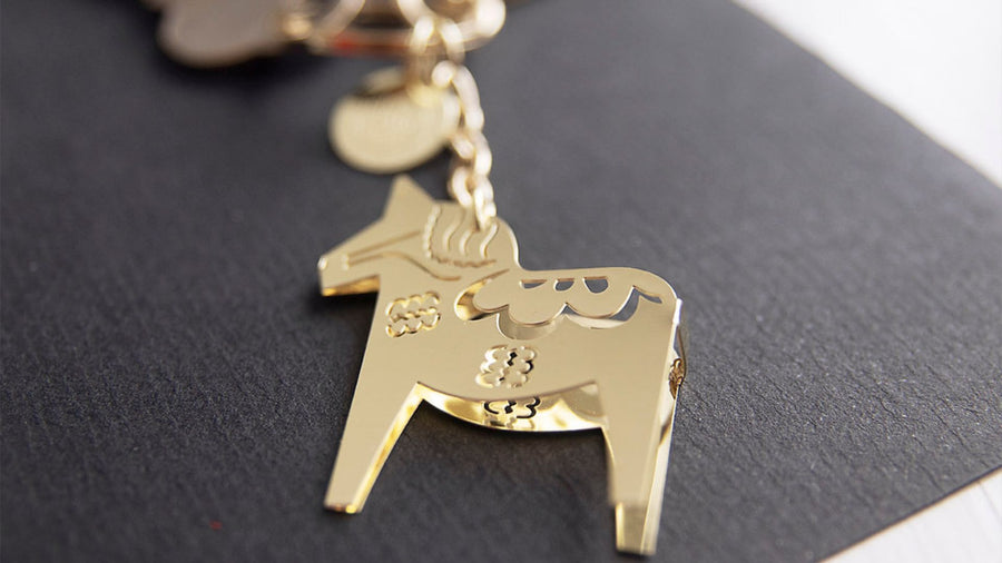 Metal Dala Horse Keychain